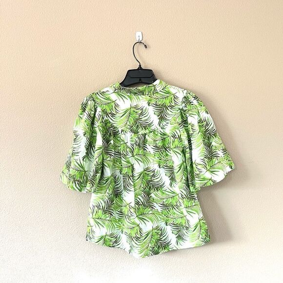 Charter Club Luxury Linen Palm Leaf Button Up - Picture 5 of 8